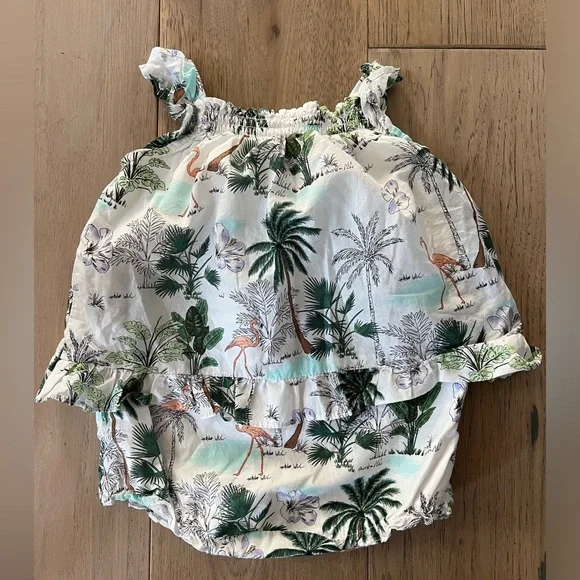 Janie & Jack Tropical Flamingo Romper - Picture 4 of 4